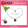 Novelty Sparkling Crystal Ball Pearl Beads Earth Pendant Necklace